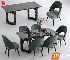 Dining Table Set Skp Files